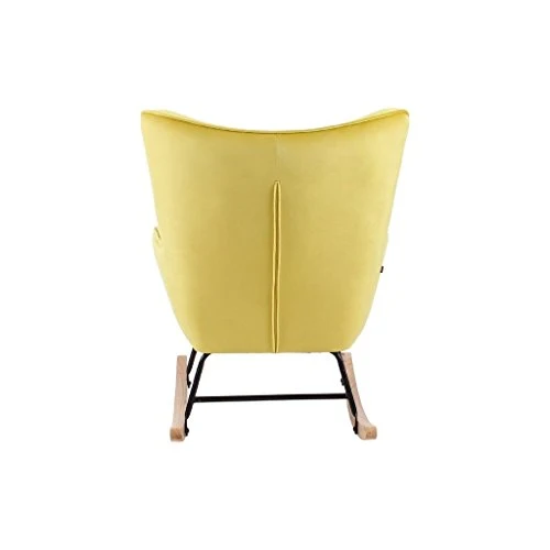 Zons Fauteuil à Bascule H92X100X68CM en Velours Jaune