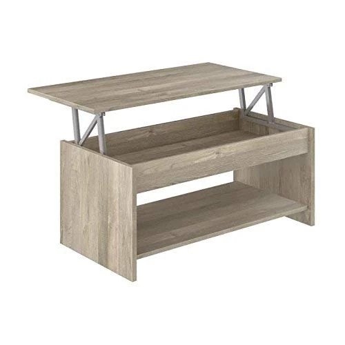 Marque Amazon - Movian - Table basse avec plateau relevable et petite étagère Aggol Modern, 50 x 100 x 44, Effet Chêne