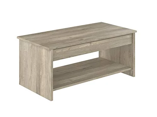 Marque Amazon - Movian - Table basse avec plateau relevable et petite étagère Aggol Modern, 50 x 100 x 44, Effet Chêne