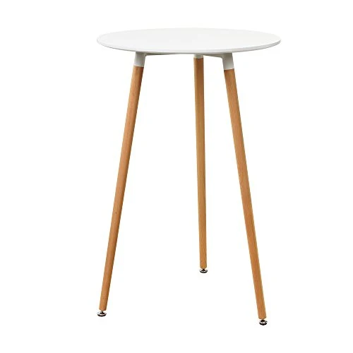 [en.CASA] Comptoir de Bar Blanc avec Tabouret de Bar hêtre Table de Bar Table Haute