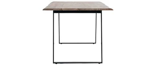 Miliboo Table à Manger en Acacia Massif et métal Noir L175 cm Kora