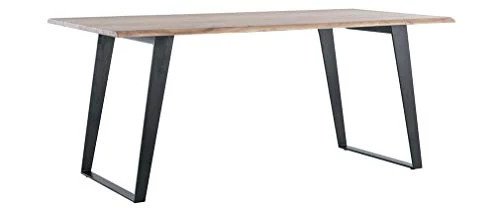 Miliboo Table à Manger en Acacia Massif et métal Noir L175 cm Kora