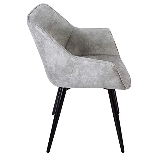 WOLTU 2 X Chaises de Salle à Manger chaises de Cuisine Chaises de Salon Assise en Tissu Structure en Acier,Gris Clair BH99hgr-2