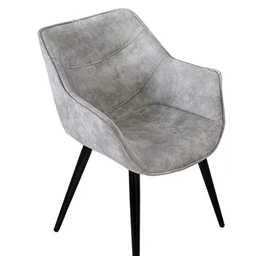 WOLTU 2 X Chaises de Salle à Manger chaises de Cuisine Chaises de Salon Assise en Tissu Structure en Acier,Gris Clair BH99hgr-2