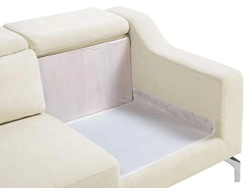 Beliani - Canapé d'angle - Glosli - Velours, Beige