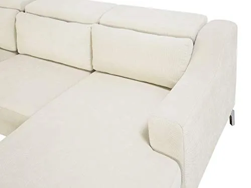 Beliani - Canapé d'angle - Glosli - Velours, Beige