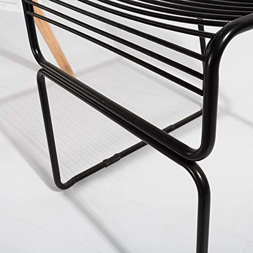 KOSMI.FR - Lot de 2 Chaises Noires Mates métal à barreaux Style Industriel FRIOUL