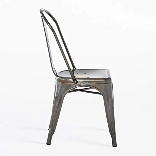 SKLUM Chaise LIX Brossée Bar Cuisine Salle à Manger Design Industriel Finition brossée