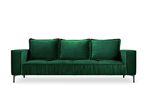 Interieurs 86 Canapé Velours, Triomphe, 3 Places, Vert Bouteille, 216x98x85