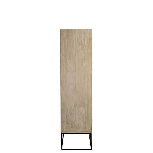 Armoire cannage en rotin tissé et bois de manguier