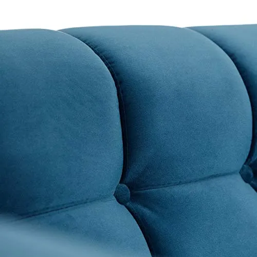 ixia.es Canapé en Velours Bleu avec Pied doré