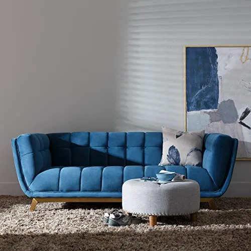 ixia.es Canapé en Velours Bleu avec Pied doré