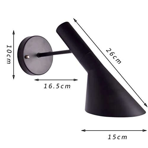Lampe Murale Intérieur Chevet Lampe de Lecture Rétro Noir Métal Applique Murale Vintage Industrielle Lampe de Mur Prise E27 Pour Chambre à Coucher Couloir Cuisine Miroir Salle Bain Travail