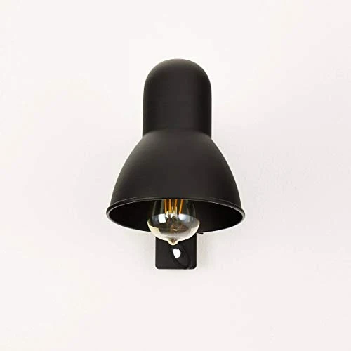 Lampe murale à enfiler Noir uni Métal E27 style loft Liseuse Lampe de Lecture Applique murale Bureau