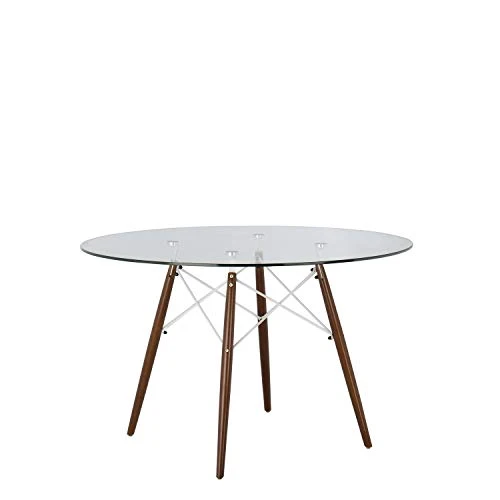 SKLUM Table Brich Scand Ø120 Chromé/Bois Foncé - (Plus de Couleurs)