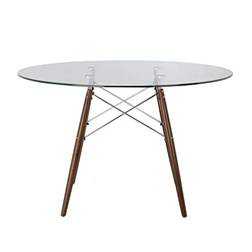 SKLUM Table Brich Scand Ø120 Chromé/Bois Foncé - (Plus de Couleurs)