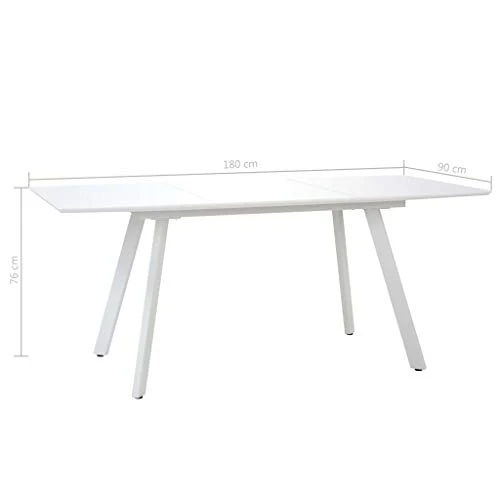 FAMIROSA Table de Salle à Manger Blanc Brillant 180x90x76 cm MDF