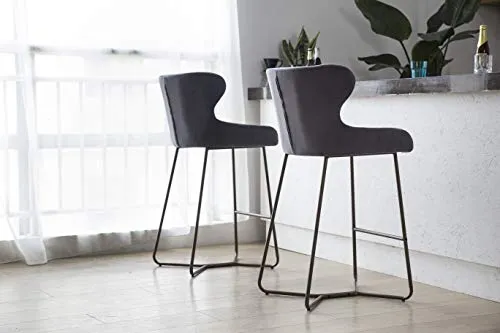 Chaise de bar moderne en tissu piqué losange, pieds effet laiton, cuisine, tabouret de bar, tissu velours