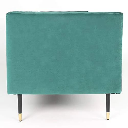 Menzzo Djulian Canapé en Velours, Bois, Vert, L145 x P75 x H72 cm