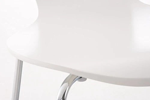 CLP Chaise Empilable Calisto en Bois - Assise Ergonomique - Chaise de Salle d’Attente en Bois Chaise, Hauteur Assise 45 cm -Couleurs au Choix: Blanc