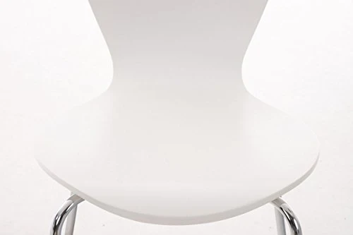 CLP Chaise Empilable Calisto en Bois - Assise Ergonomique - Chaise de Salle d’Attente en Bois Chaise, Hauteur Assise 45 cm -Couleurs au Choix: Blanc