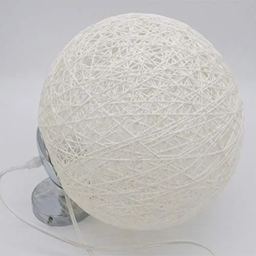 ✨Modern barre de personnalité treillis osier rotin Globe boule Style plafond pendentif lumière abat-jour créatif, café-restaurant, chambre, restaurant simple décoration éclairage (White, 30cm)