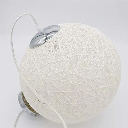 ✨Modern barre de personnalité treillis osier rotin Globe boule Style plafond pendentif lumière abat-jour créatif, café-restaurant, chambre, restaurant simple décoration éclairage (White, 30cm)