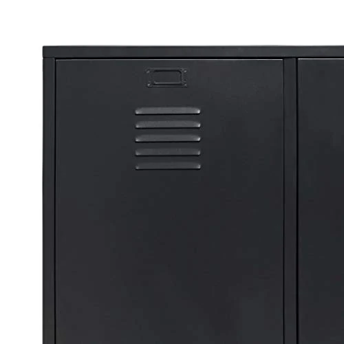 Tidyard Garde-Robe Métal | Armoire Metallique Industriel 2 Portes et 2 Tiroirs 90 x 40 x 180 cm Noir