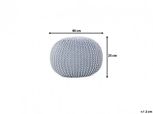 Beliani - Pouf - Conrad - 40 x 25 cm, Gris Clair