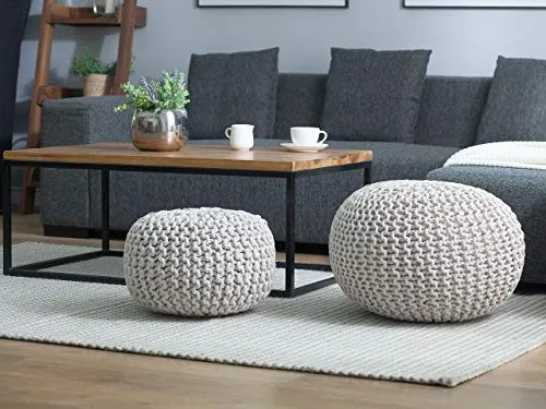 Beliani - Pouf - Conrad - 40 x 25 cm, Gris Clair