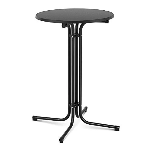 Royal Catering Mange-Debout Mange Debout Table Haute Bistrot Bistro Bar Ronde RC-BIS70FB (ø 70 cm, Hauteur de 110 cm, Pliante, Pieds Réglables, Acier Et Contreplaqué Revêtu De Plastique, Noir)