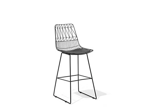 Beliani - Chaise de Bar - Preston - Acier, Noir