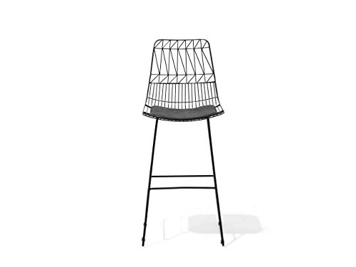 Beliani - Chaise de Bar - Preston - Acier, Noir