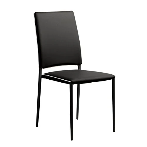 Designetsamaison Lot de 6 chaises Salle à Manger Noires - Tudelia