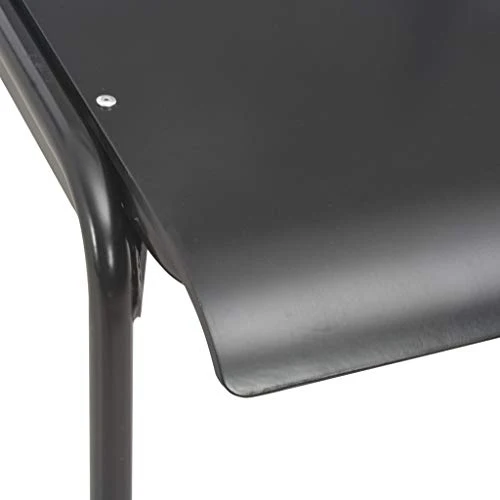 vidaXL 2X Chaises à Dîner Chaises de Salle à Manger Meuble de Cuisine Mobilier de Salon Intérieur Noir Contreplaqué Solide et Acier