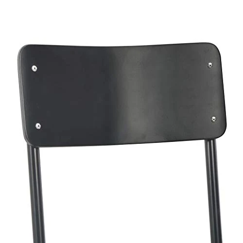 vidaXL 2X Chaises à Dîner Chaises de Salle à Manger Meuble de Cuisine Mobilier de Salon Intérieur Noir Contreplaqué Solide et Acier