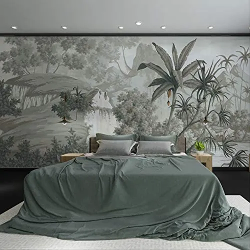 YFXGSTLI Tropical Feuilles De Banane Murale Papier Peint Paysage pour Salon Salle D'Étude Photo Papier Peint Peintures Murales W350xH256cm