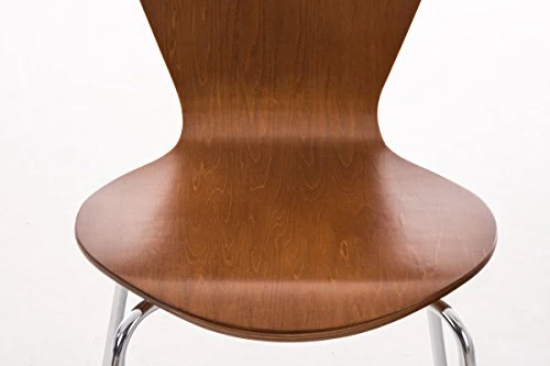 CLP Chaise Empilable Calisto en Bois - Assise Ergonomique - Chaise de Salle d’Attente en Bois Chaise, Hauteur Assise 45 cm -Couleurs au Choix: Marron