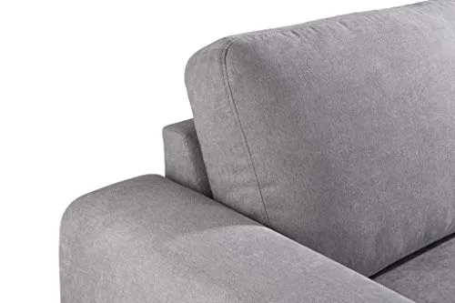 Soliving Perez Fauteuil Design Contemporain Tissu Gris Clair et Pieds en Bois Massif
