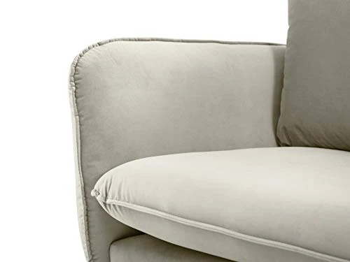 Cosmopolitan Design Canapé Velours, Vienna, 2 Places, Beige, 160x92x95