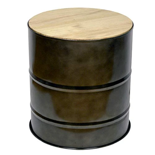 DS Dropshipping Table Basse bidon Industriel Metal 46,5cm dia x 50cm