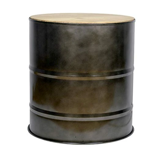 DS Dropshipping Table Basse bidon Industriel Metal 46,5cm dia x 50cm