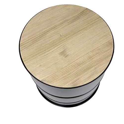 DS Dropshipping Table Basse bidon Industriel Metal 46,5cm dia x 50cm