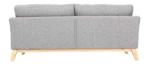 Canapé scandinave 3 Places Gris Clair déhoussable Pieds Bois Oslo