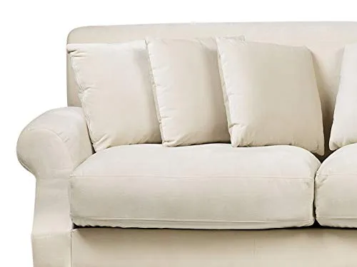 Beliani - Canapé 3 Places - Eike - Velours, Beige