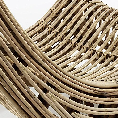 Kave Home - Fauteuil en rotin avec Pieds en Bois d'acajou