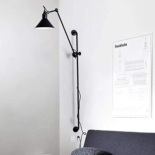 Applique murale LED rotative industrielle américaine rétro Grande taille 120 cm couleur applique murale en métal LED Bing Vision pour éclairage intérieur
