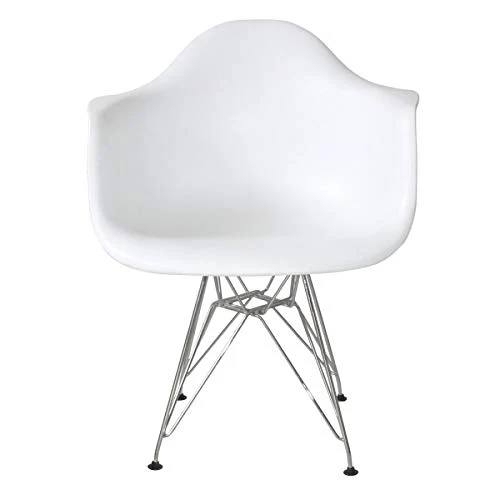 Ventemeublesonline Pack 4 FAUTEUILS Tower Chrome Blancs