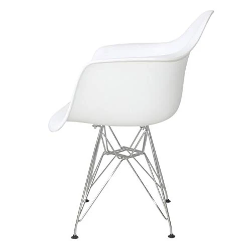 Ventemeublesonline Pack 4 FAUTEUILS Tower Chrome Blancs