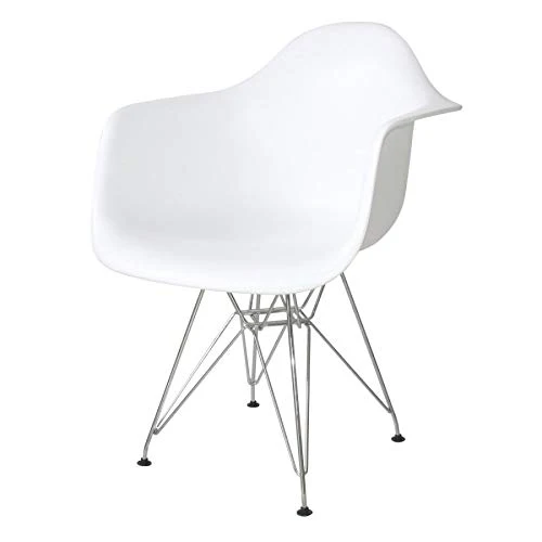 Ventemeublesonline Pack 4 FAUTEUILS Tower Chrome Blancs